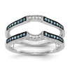 14k White Gold Blue Diamond Engagement Enhancer Ring Twisted Wrap 1/4 Ct.