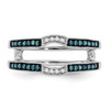 14k White Gold Blue Diamond Engagement Enhancer Ring Twisted Wrap 1/4 Ct.