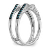 14k White Gold Blue Diamond Engagement Enhancer Ring Twisted Wrap 1/4 Ct.