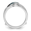 14k White Gold Blue Diamond Engagement Enhancer Ring Swirl Wrap Around 1/5 Ct.