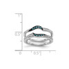 14k White Gold Blue Diamond Engagement Enhancer Ring Swirl Wrap Around 1/5 Ct.