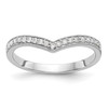 14k White Gold Round Diamond Wedding Band 'V' Contoured Anniversary Ring 1/8 Ct.