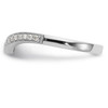14k White Gold Round Diamond Wedding Band 'V' Contoured Anniversary Ring 1/8 Ct.