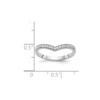 14k White Gold Round Diamond Wedding Band 'V' Contoured Anniversary Ring 1/8 Ct.