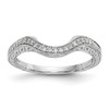 14k White Gold Diamond Wedding Band Filigree 2mm Engagement Ring Jacket 1/8 Ct.