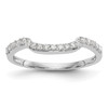 14k White Gold Diamond Wedding Band Square Contour 2mm Anniversary Ring 1/4 Ct.