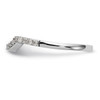 14k White Gold Diamond Wedding Band Square Contour 2mm Anniversary Ring 1/4 Ct.