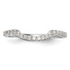 14k White Gold Diamond Wedding Band Square Contour 2mm Anniversary Ring 1/4 Ct.