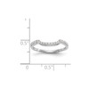 14k White Gold Diamond Wedding Band Square Contour 2mm Anniversary Ring 1/4 Ct.