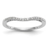 14k White Gold Diamond Wedding Band Filigree Contour Anniversary Ring 0.08 Ct.