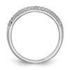 14k White Gold Diamond Wedding Band 2 Row Slim 2.75mm Anniversary Ring 1/4 Ct.