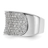 14k White Gold Round Diamond Wedding Band Concave 12mm Anniversary Ring 1 Ct.