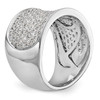 14k White Gold Round Diamond Wedding Band Concave 12mm Anniversary Ring 1 Ct.