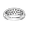 14k White Gold Round Diamond Wedding Band Domed 7.5mm Anniversary Ring 1 Ct.