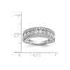 14k White Gold Round Diamond Wedding Band 3 Row 7mm Anniversary Ring 1 1/2 Ct.
