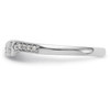 14k White Gold Diamond Wedding Band Ribbon Contour Anniversary Ring 1/10 Ct.