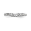 14k White Gold Diamond Wedding Band Ribbon Contour Anniversary Ring 1/10 Ct.