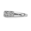 14k White Gold Diamond Wedding Band Milgrain Leaves Anniversary Ring 1/20 Ct.