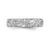 14k White Gold Diamond Wedding Band Milgrain Leaves Anniversary Ring 1/20 Ct.