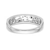 14k White Gold Diamond Wedding Band Milgrain Leaves Anniversary Ring 1/20 Ct.