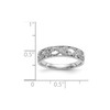 14k White Gold Diamond Wedding Band Milgrain Leaves Anniversary Ring 1/20 Ct.