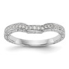 14k White Gold Diamond Wedding Band Contoured Filigree Anniversary Ring 1/8 Ct.