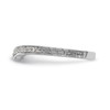 14k White Gold Diamond Wedding Band Contoured Filigree Anniversary Ring 1/8 Ct.