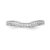 14k White Gold Diamond Wedding Band Contoured Filigree Anniversary Ring 1/8 Ct.