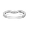 14k White Gold Diamond Wedding Band Contoured Filigree Anniversary Ring 1/8 Ct.