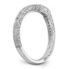 14k White Gold Diamond Wedding Band Contoured Filigree Anniversary Ring 1/8 Ct.