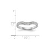 14k White Gold Diamond Wedding Band Contoured Filigree Anniversary Ring 1/8 Ct.