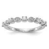 14k White Gold Round Diamond Wedding Band Oval Teardrop Anniversary Ring 1/4 Ct.