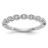 14k White Gold Diamond Wedding Band Milgrain Infinity Anniversary Ring 1/10 Ct.