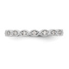 14k White Gold Diamond Wedding Band Milgrain Infinity Anniversary Ring 1/10 Ct.