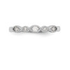 14k White Gold Channel Set Wedding Band Milgrain Teardrop Stackable Ring 1/8 Ct.