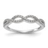 14k White Gold Diamond Wedding Band Braided infinity Anniversary Ring 1/4 Ct.