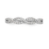 14k White Gold Diamond Wedding Band Braided infinity Anniversary Ring 1/4 Ct.