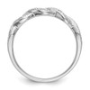14k White Gold Diamond Wedding Band Braided Infinity Anniversary Ring 1/10 Ct.