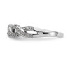 14k White Gold Diamond Wedding Band Braided Infinity Anniversary Ring 1/10 Ct.