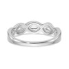 14k White Gold Diamond Wedding Band Braided Infinity Anniversary Ring 1/10 Ct.