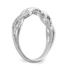 14k White Gold Diamond Wedding Band Braided Infinity Anniversary Ring 1/10 Ct.