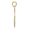 14K Yellow Gold and Rhodium Happy Anniversary Hearts Charm Pendant For Necklace