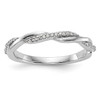 14k White Gold Diamond Wedding Band Braided Infinity Anniversary Ring 1/8 Ct.