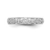 14k White Gold Round Diamond Wedding Band Milgrain Edge Stackable Ring 1/10 Ct.