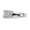 14k White Gold Baguette Diamond Wedding Band Domed Anniversary Ring 3/4 Ct.