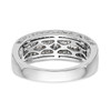 14k White Gold Baguette Diamond Wedding Band Domed Anniversary Ring 3/4 Ct.
