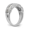 14k White Gold Baguette Diamond Wedding Band Domed Anniversary Ring 3/4 Ct.