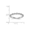 14k White Gold Diamond Wedding Band Flower Set Teardrop Stackable Ring 1/6 Ct.