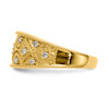 14k Yellow Gold Diamond Wedding Band Milgrain Geometric Anniversary Ring 1/4 Ct.