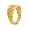 14k Yellow Gold Diamond Wedding Band Milgrain Geometric Anniversary Ring 1/4 Ct.